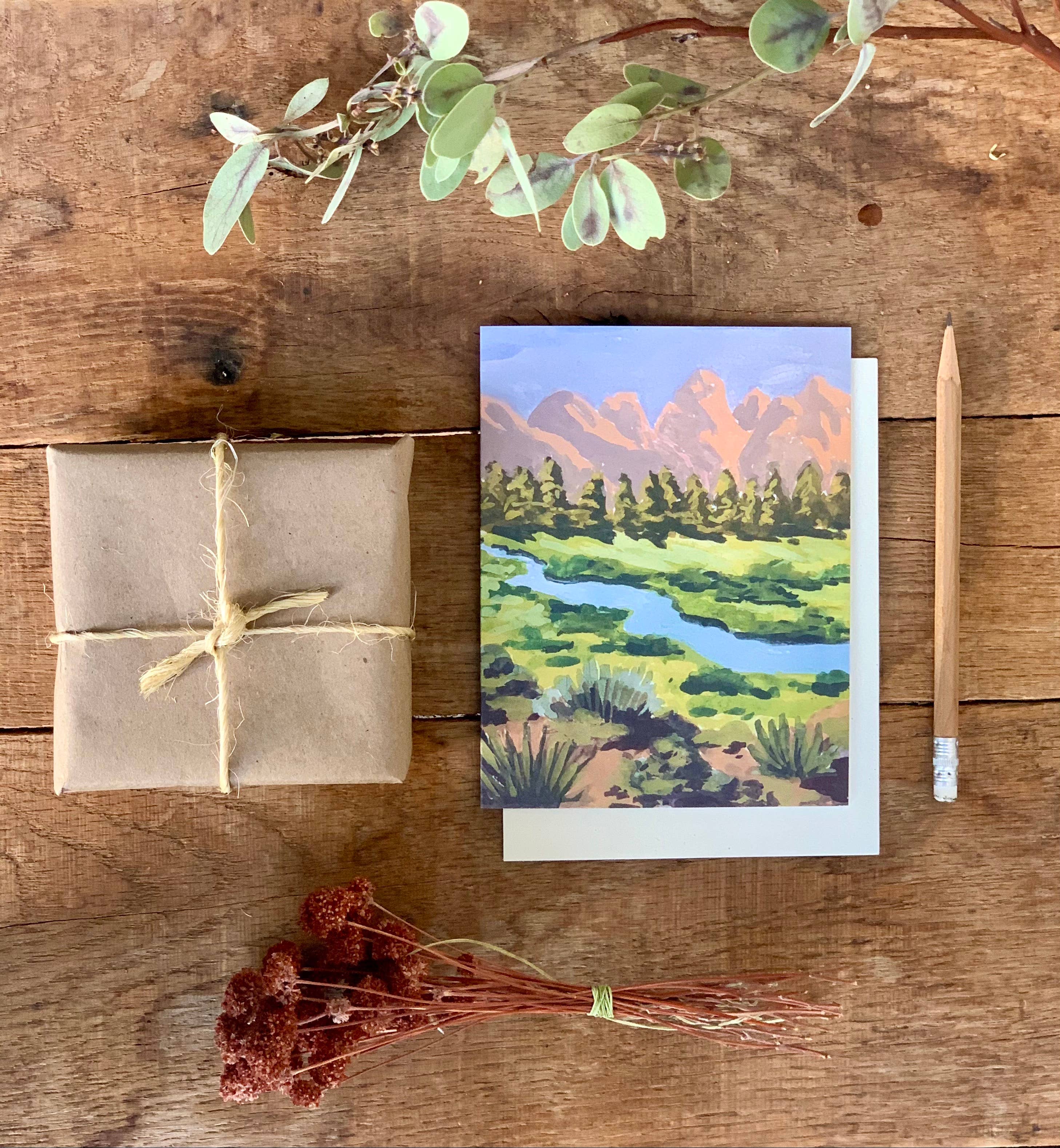Western Mountain Pasture Landscape Nature Card