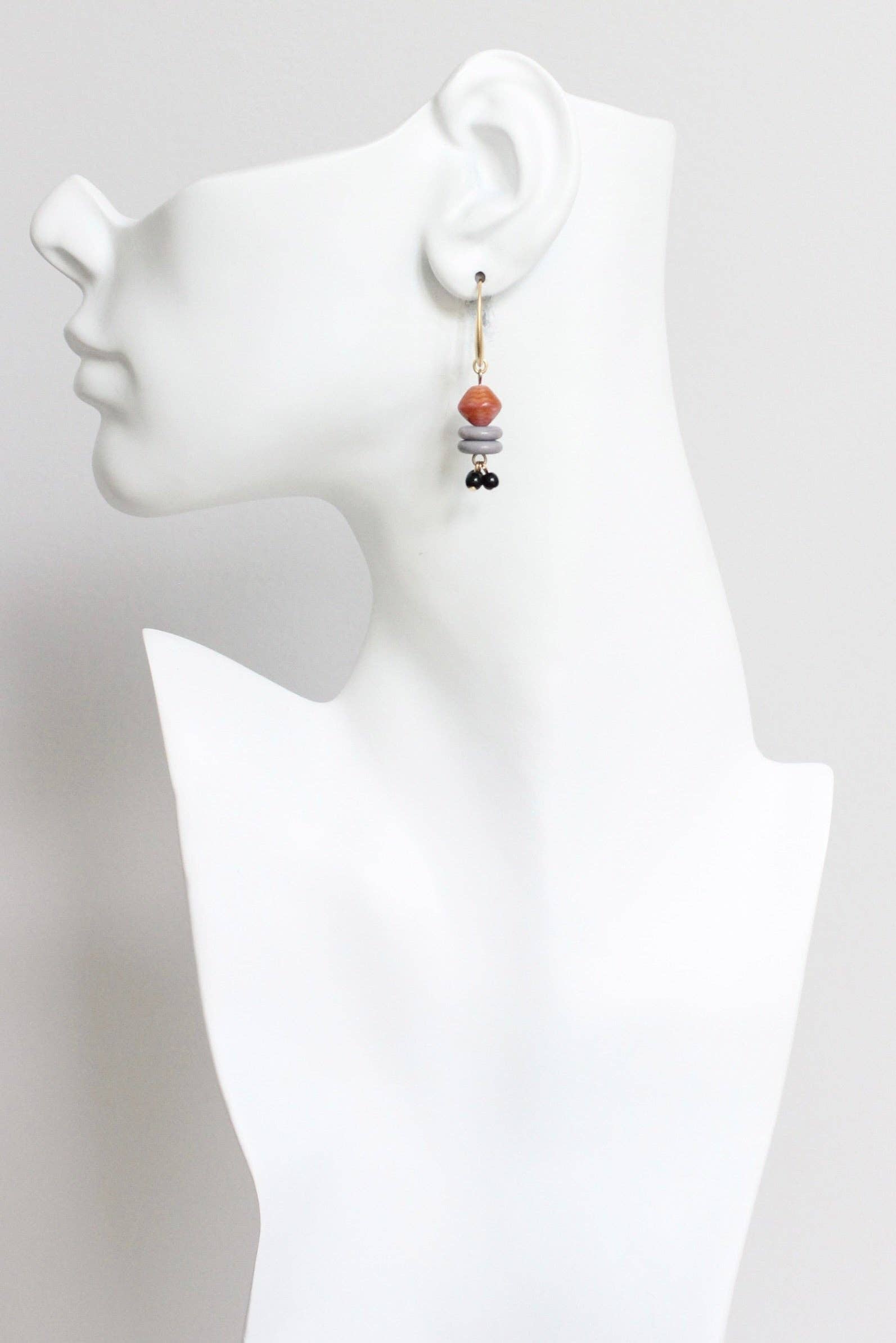 LEXE11 Vintage caramel glass cluster earrings