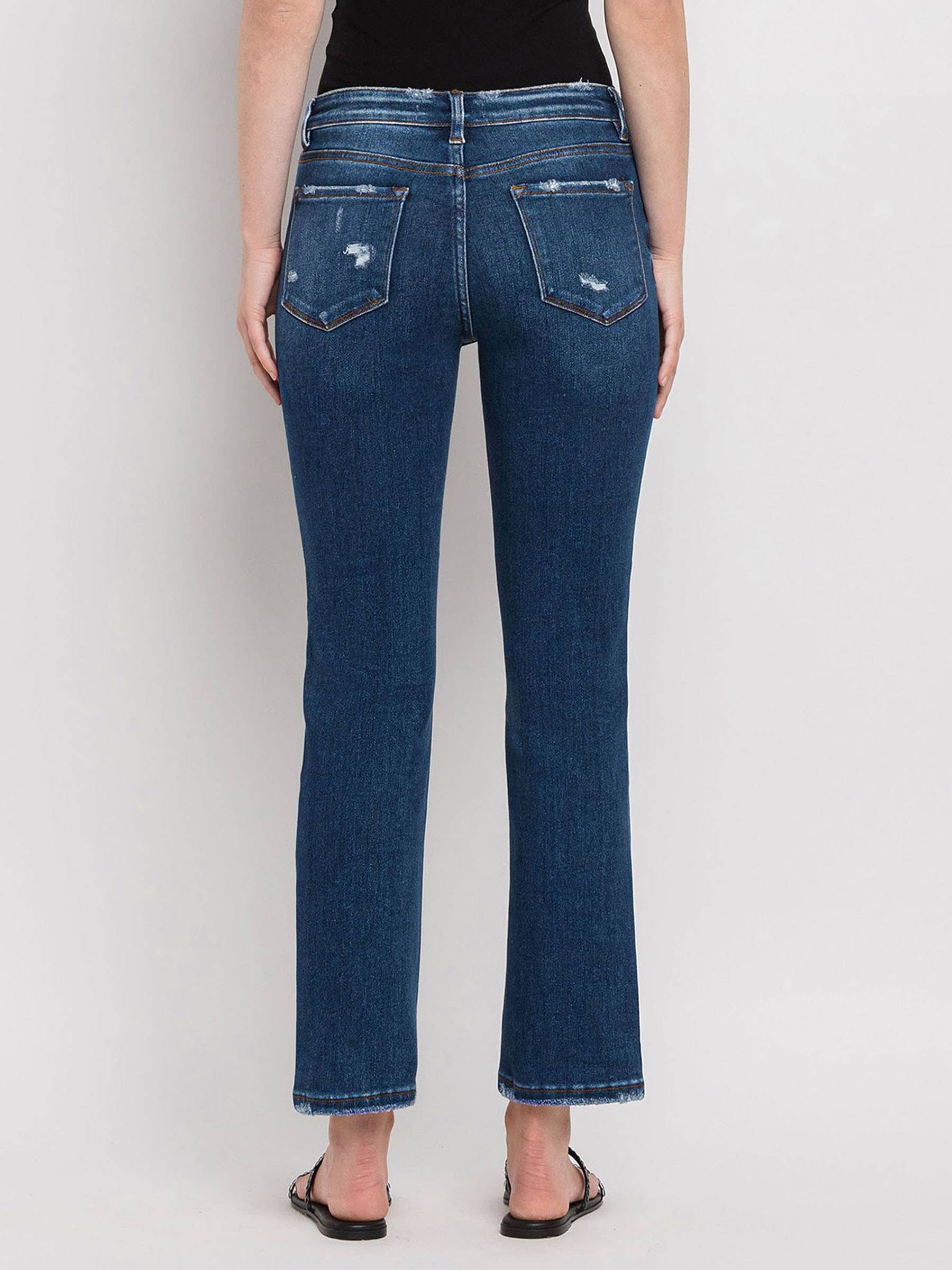 MID RISE ANKLE SLIM STRAIGHT JEANS F4999