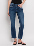 MID RISE ANKLE SLIM STRAIGHT JEANS F4999