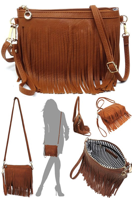 Western Fringe Clutch Cross Body Bag available in 20 colors