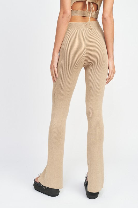 High Rise Ribbed Pants