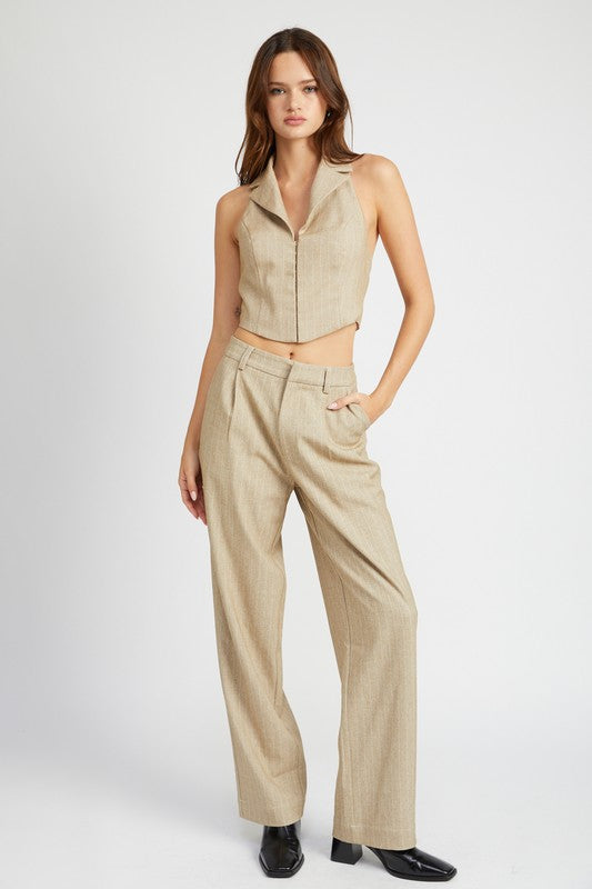 Vested Halter Neck Top