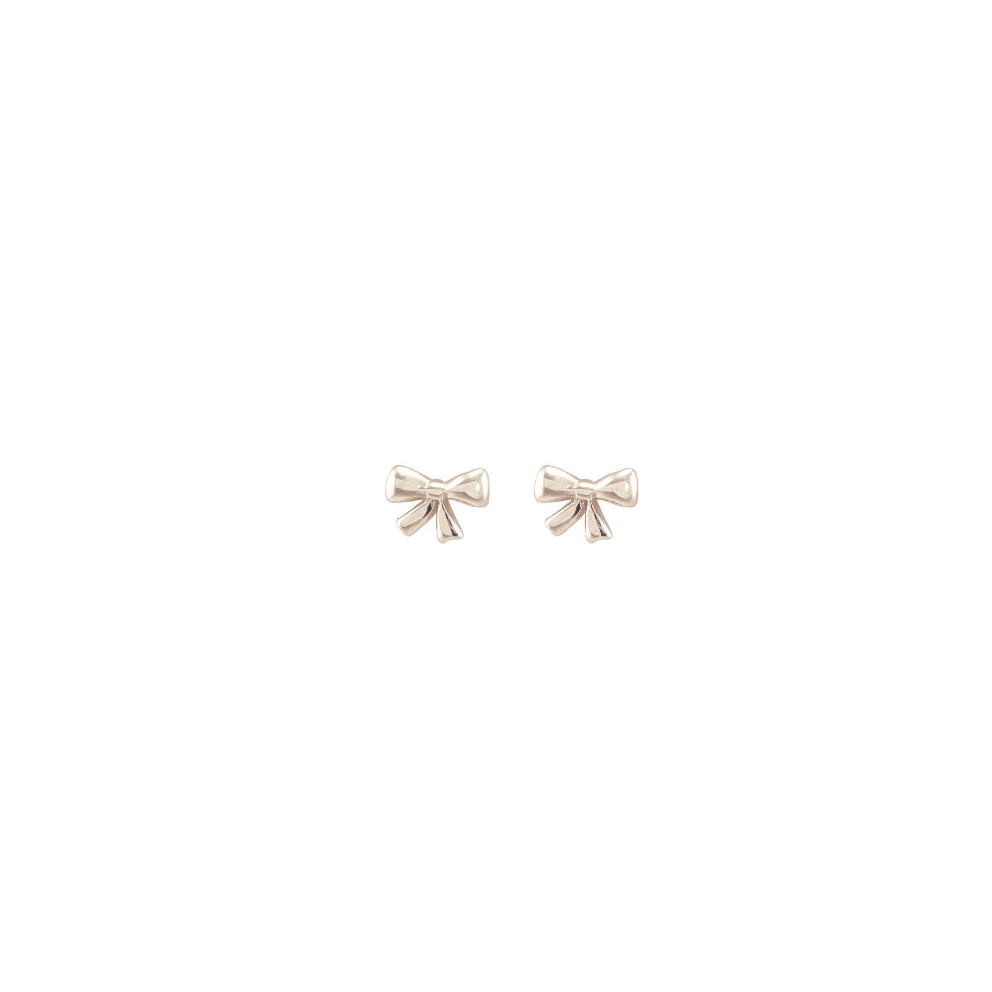 Bow Stud Earrings 18K Gold Vermeil | Sterling Silver Nickel Free Hypoallergenic Ships from CA