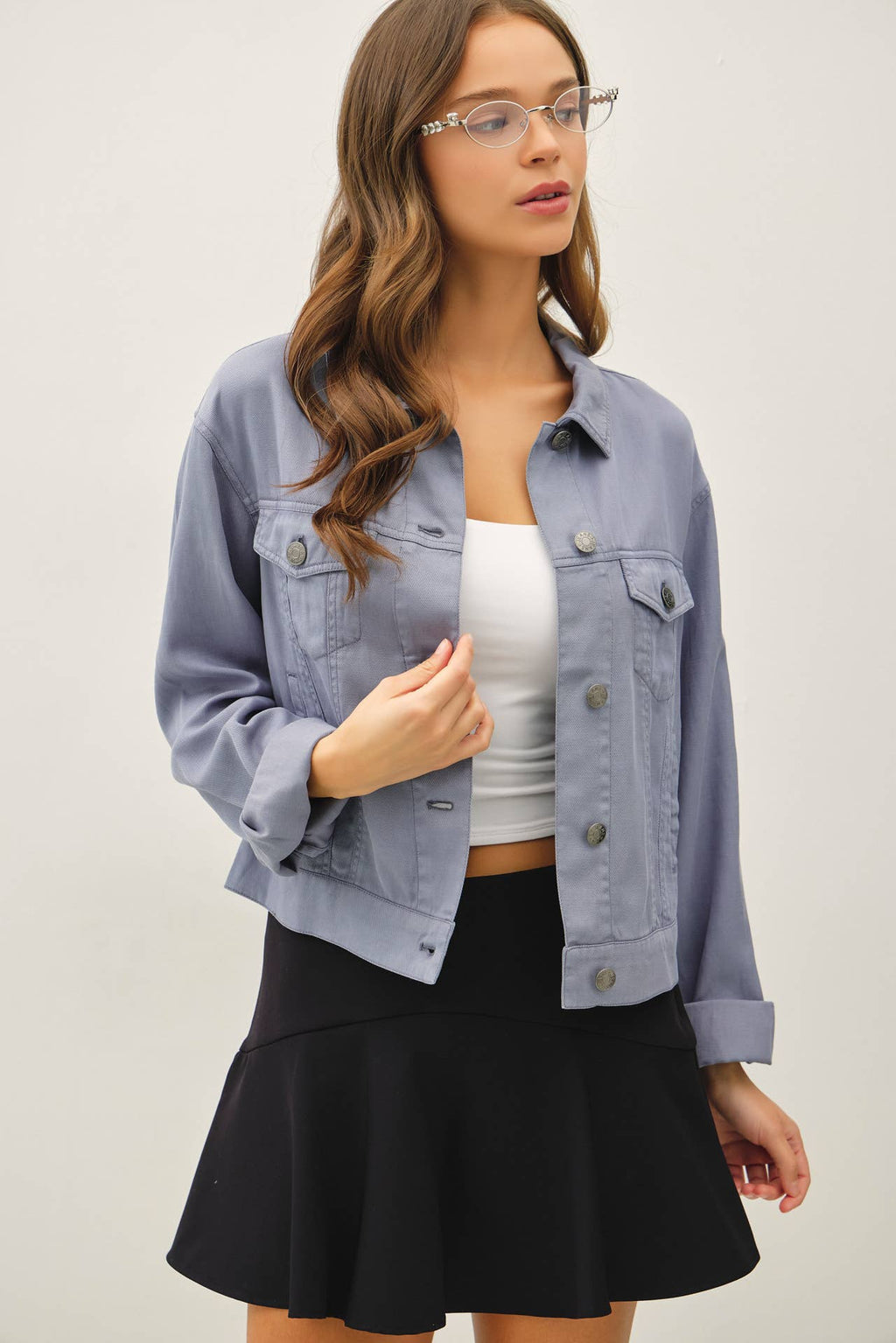 GARMENT WASHED TENCEL WESTERN JACKET