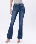 MID RISE MEDIUM DARK WASH SLIM BOOTCUT JEANS F5751