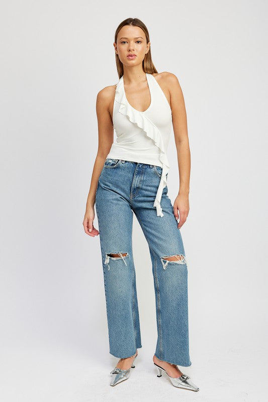 Feeling Ruffled Halter Top