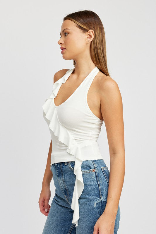 Feeling Ruffled Halter Top