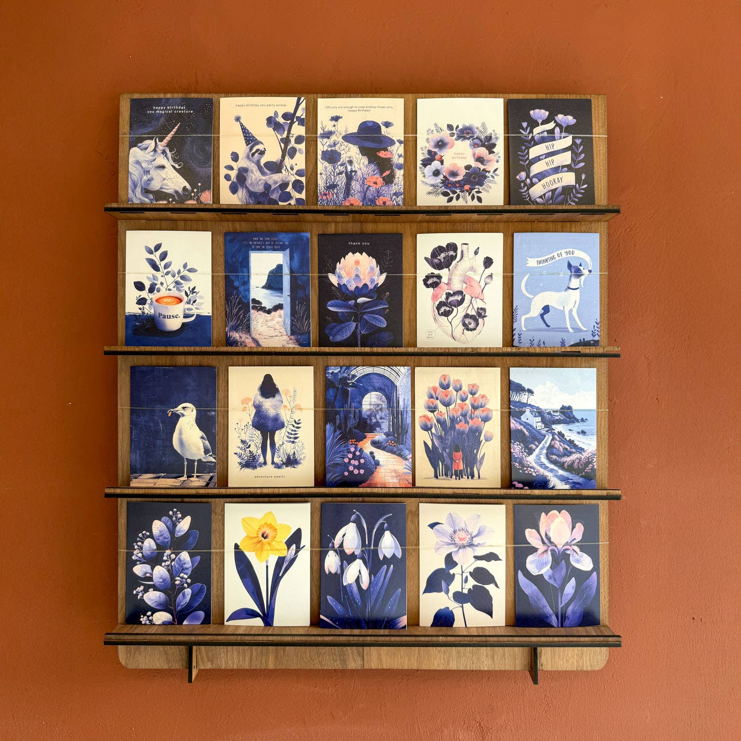 Walnut Greeting Cards Display (countertop and/or wall mount)