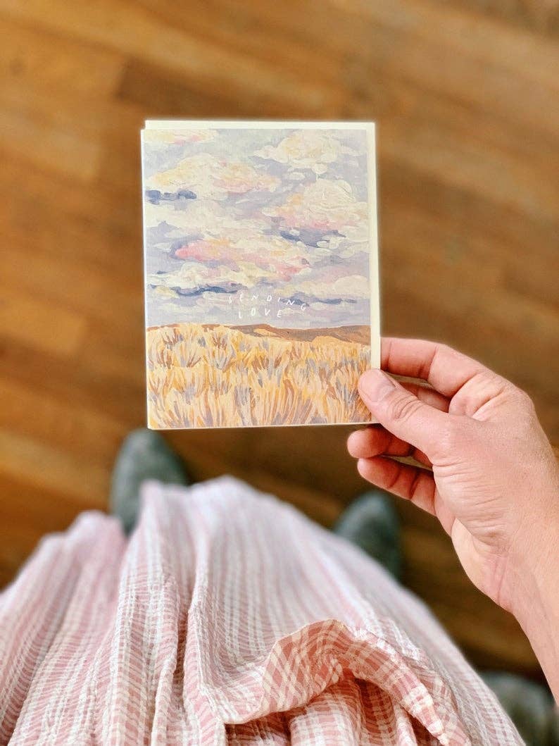 Sending Love Calm Peaceful Prairie Sympathy Greeting Card