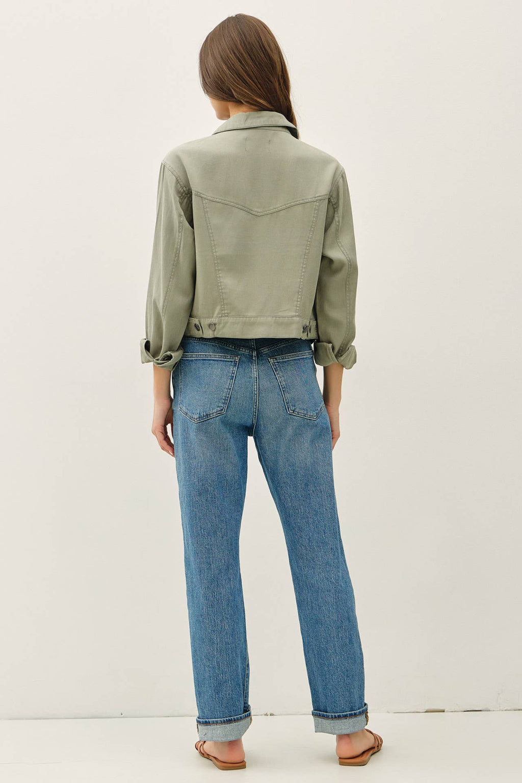 GARMENT WASHED TENCEL WESTERN JACKET
