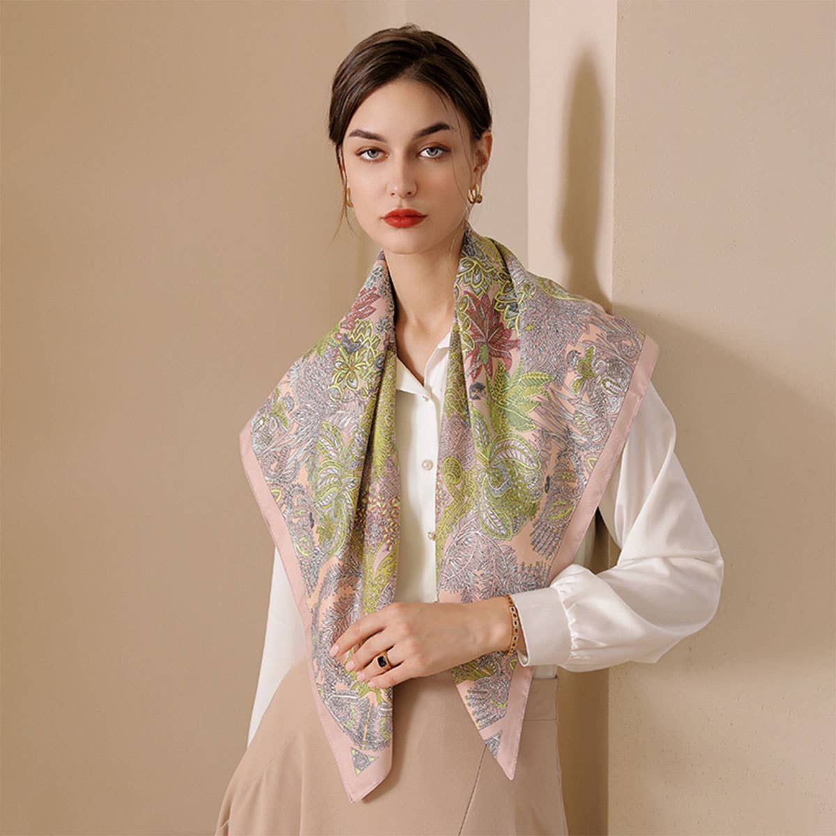 Vintage French Print Scarf