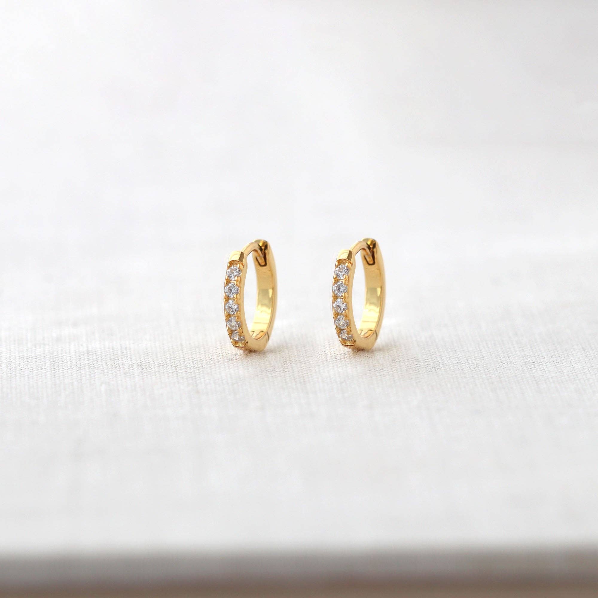 Crystal Huggie Hoop Earrings