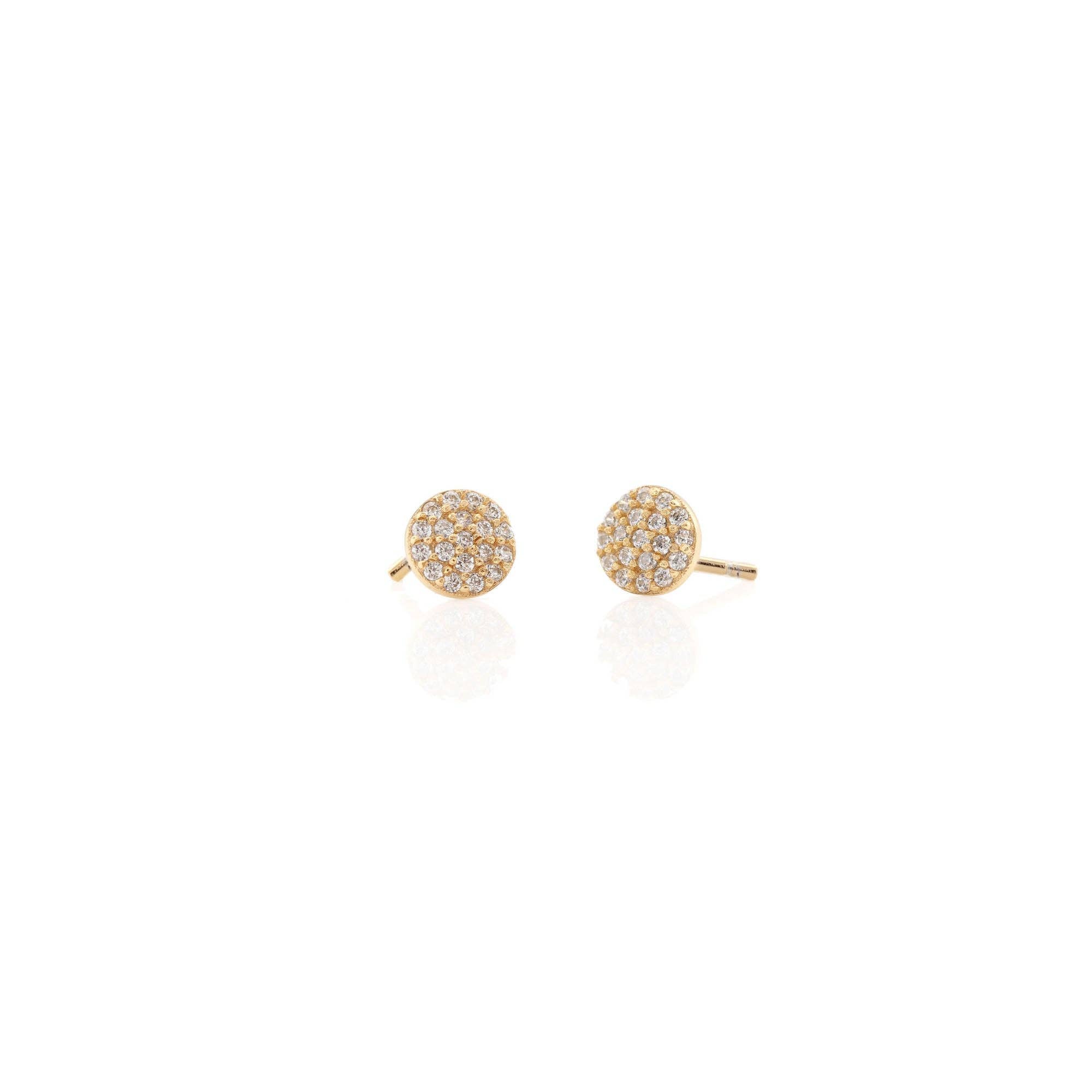 Round Crystal Stud Earrings