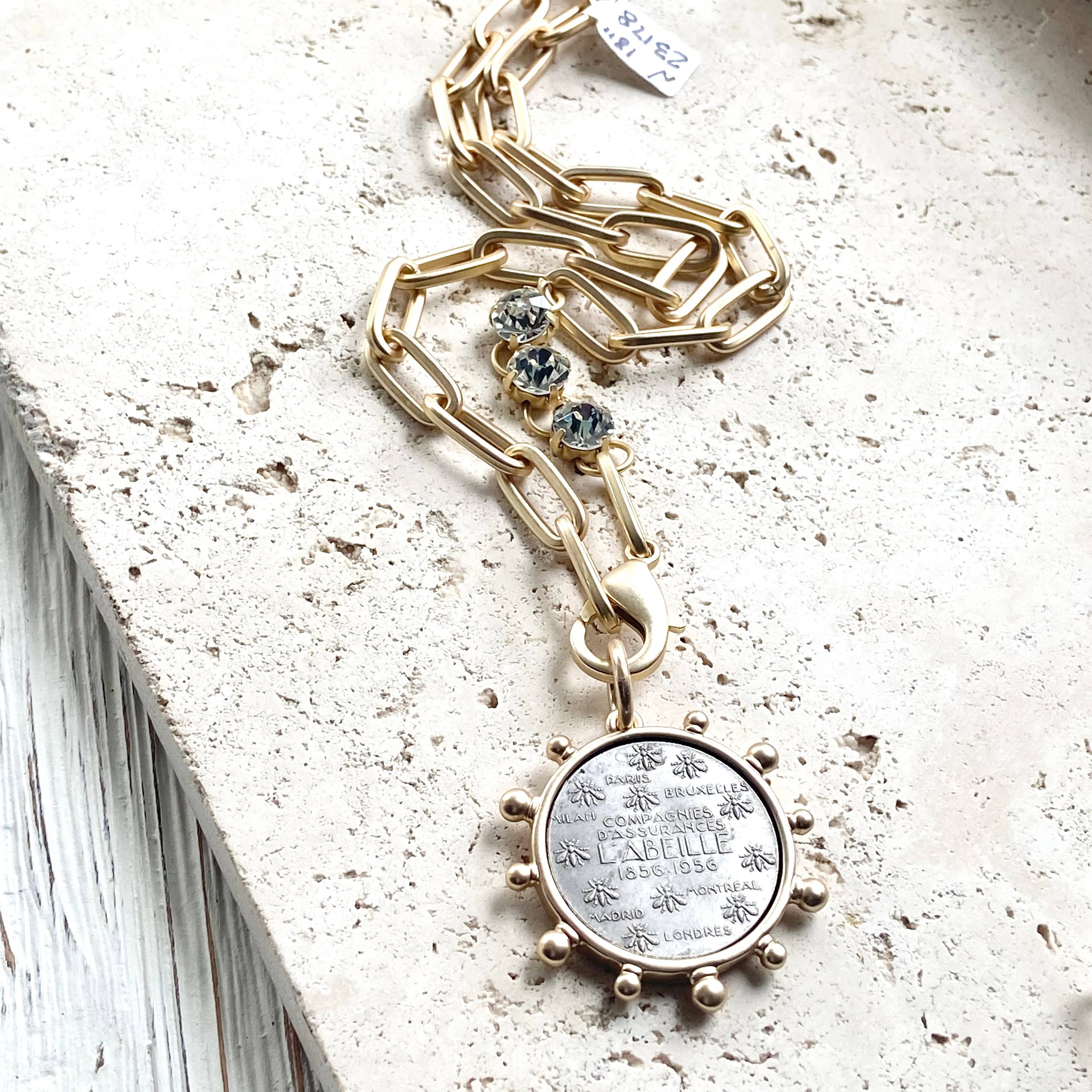 Horse equestrian queen French bee coin jewelry medallion