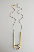 ATH134 Geometric brass and jasper necklace