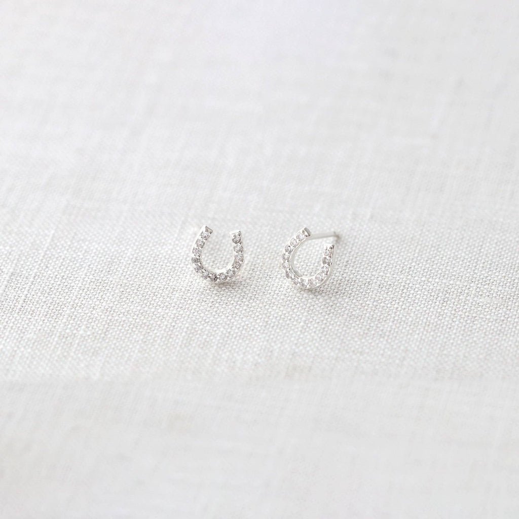 Horseshoe Crystal Stud Earrings