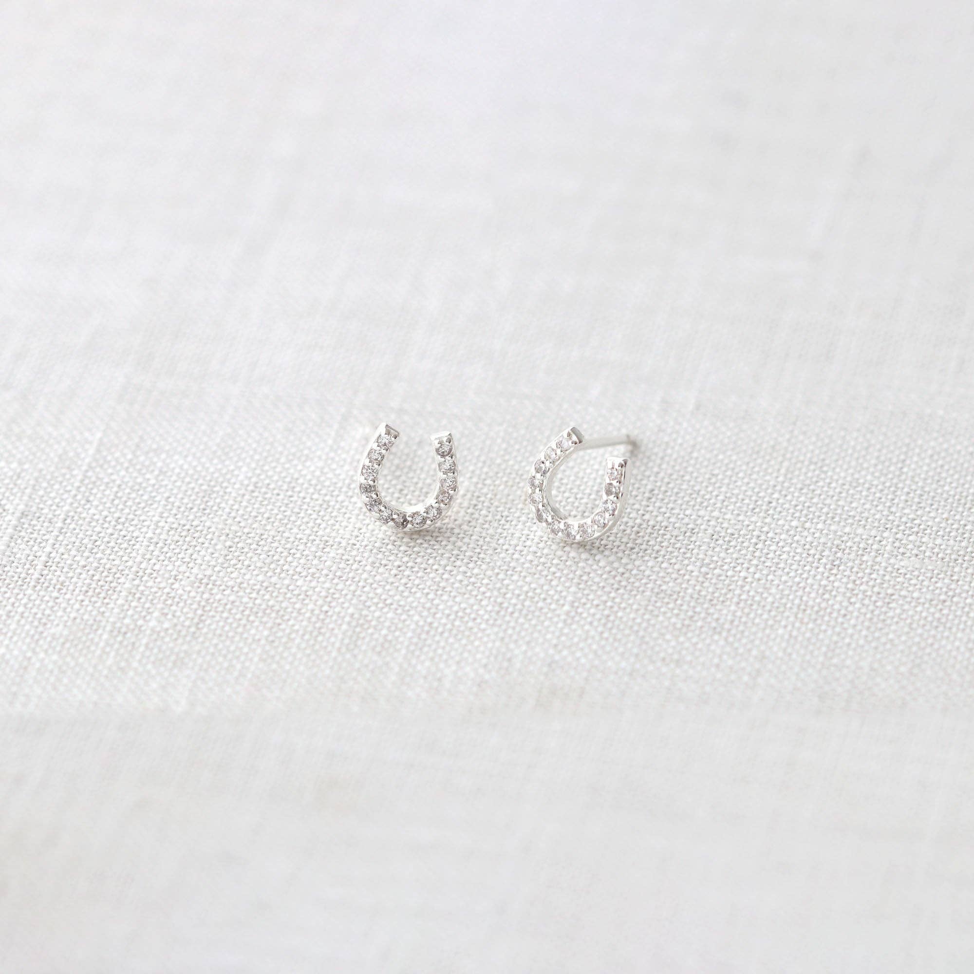 Horseshoe Crystal Stud Earrings