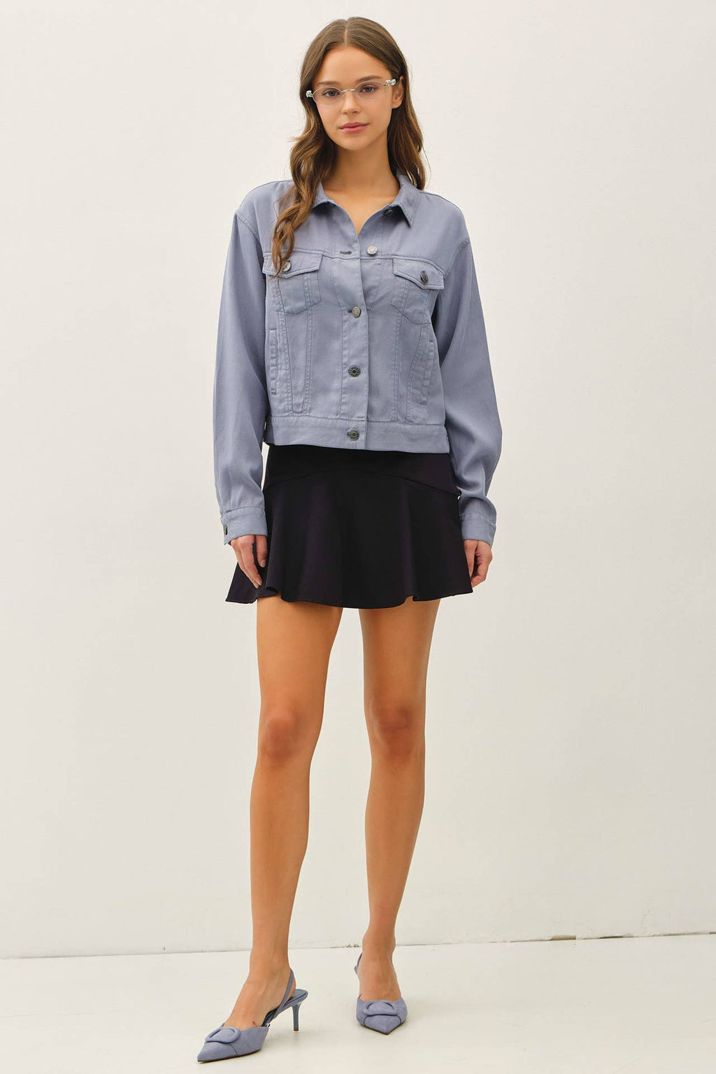 GARMENT WASHED TENCEL WESTERN JACKET