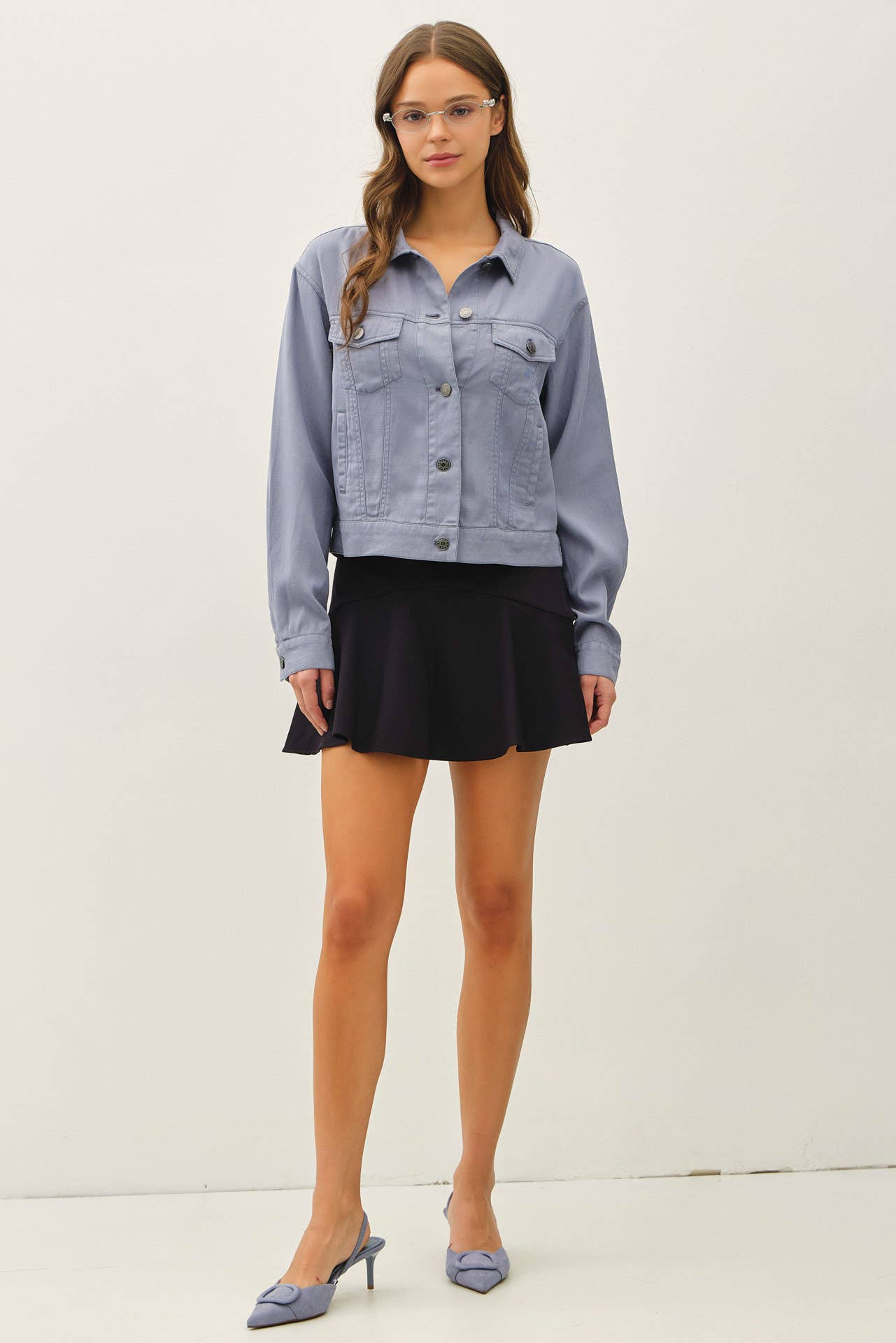 GARMENT WASHED TENCEL WESTERN JACKET