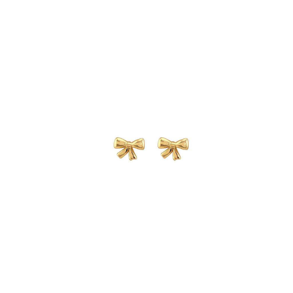 Bow Stud Earrings 18K Gold Vermeil | Sterling Silver Nickel Free Hypoallergenic Ships from CA