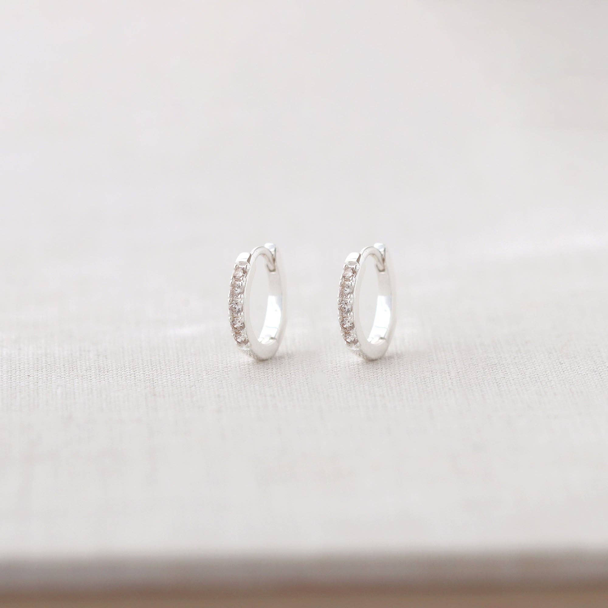 Crystal Huggie Hoop Earrings