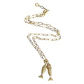 Double lucky goldfish pendant necklace 