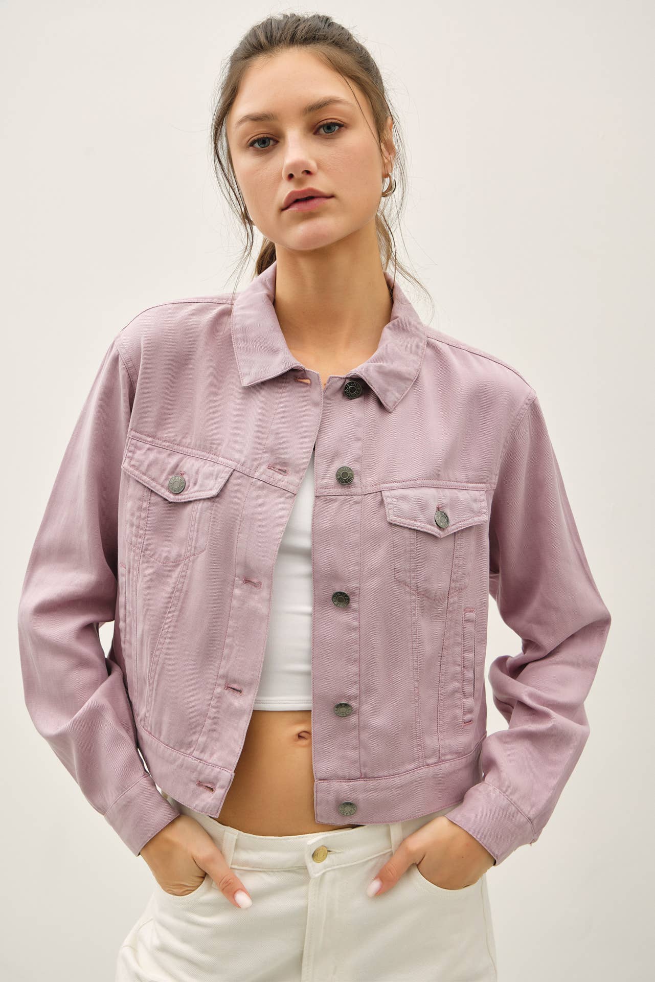 GARMENT WASHED TENCEL WESTERN JACKET