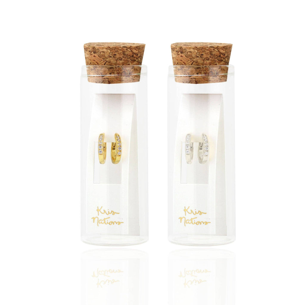 Crystal Huggie Hoop Earrings
