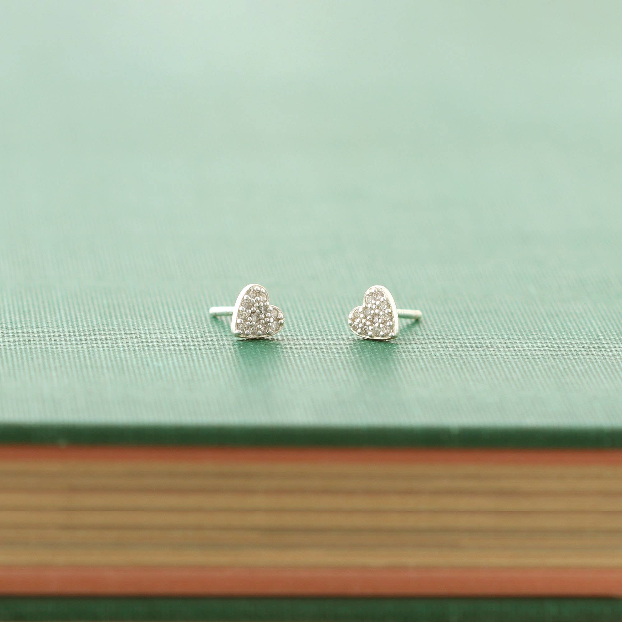 Heart Crystal Stud Earrings 18K Gold Vermeil | Sterling Silver CZ Crystals Nickel Free Hypoallergenic Ships from CA