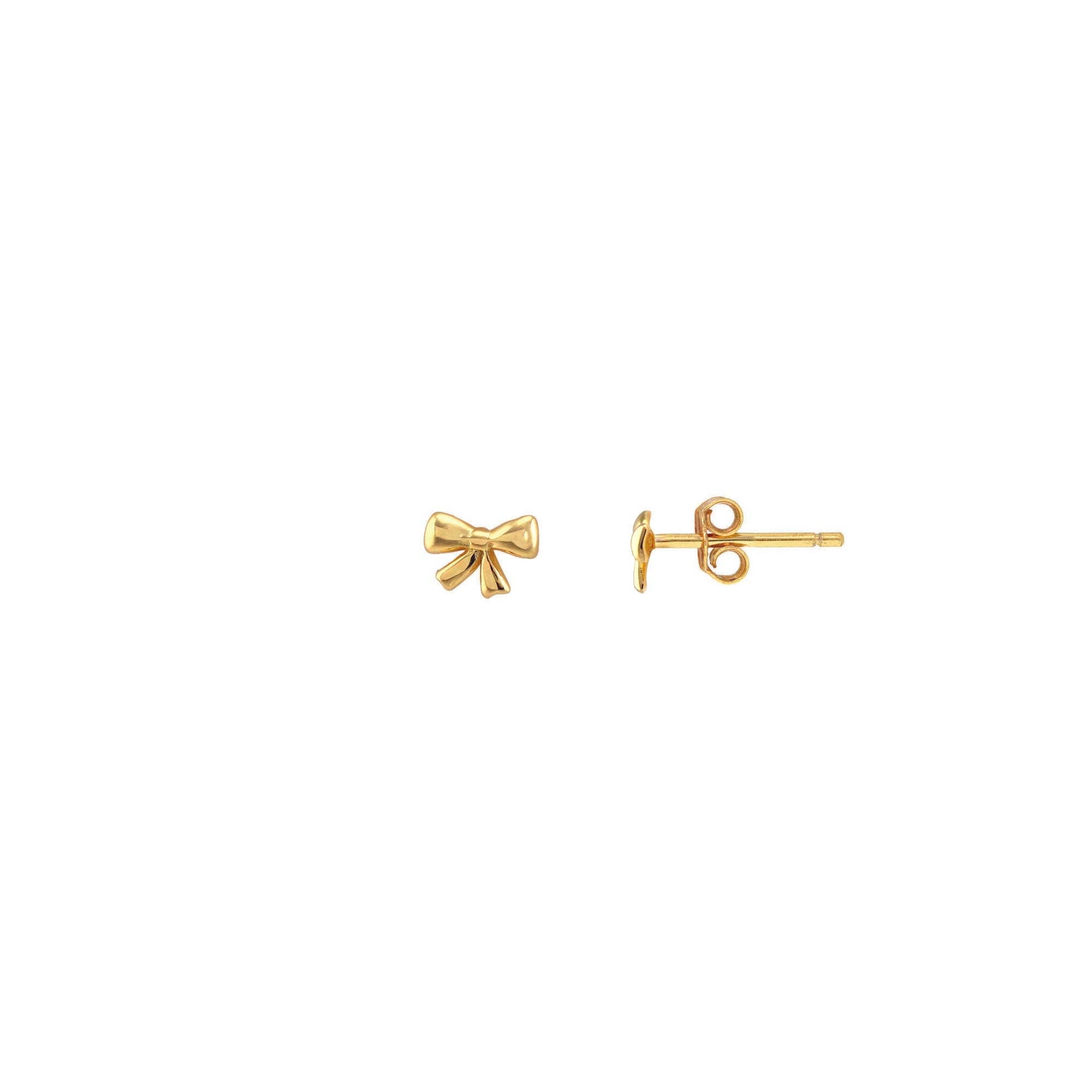Bow Stud Earrings 18K Gold Vermeil | Sterling Silver Nickel Free Hypoallergenic Ships from CA