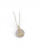 Pave Buddha coin charm necklace 