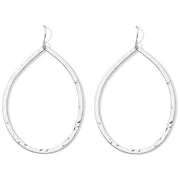 Large Lightly Hammered Tear Drop Earrings