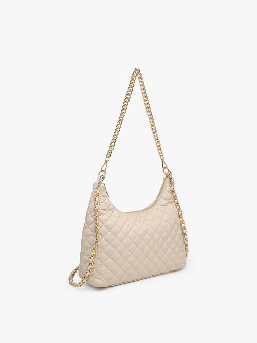 Bristol Quilted Nylon Hobo w/ Chain Strap