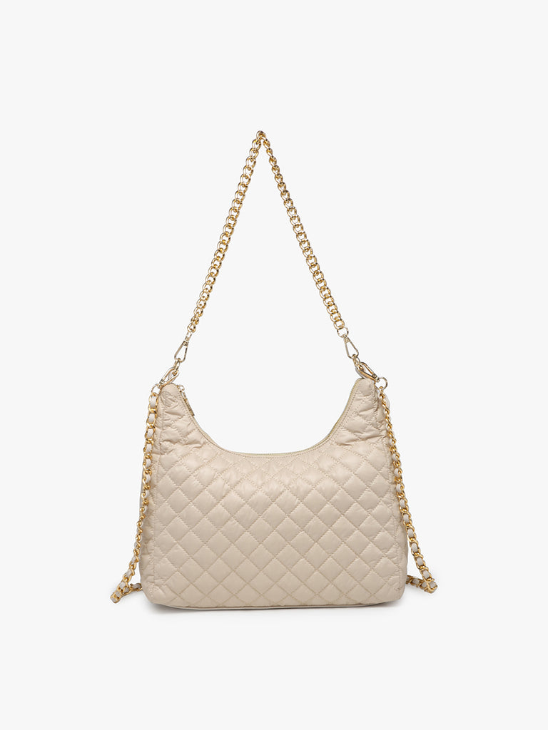 Bristol Quilted Nylon Hobo w/ Chain Strap
