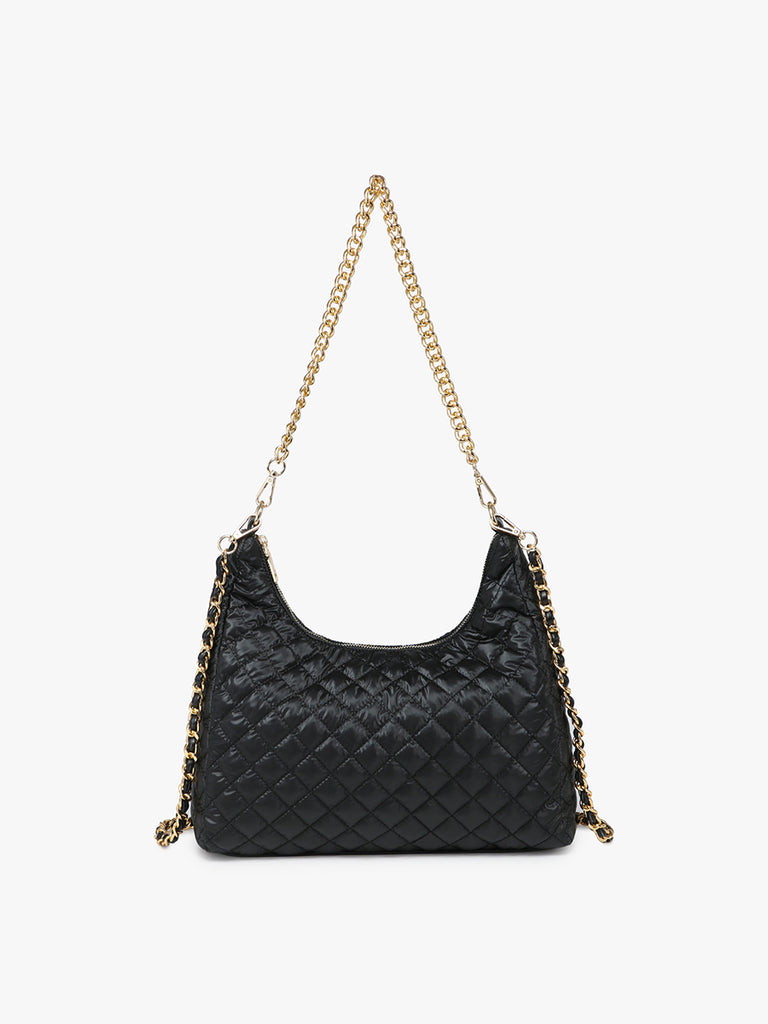 Bristol Quilted Nylon Hobo w/ Chain Strap