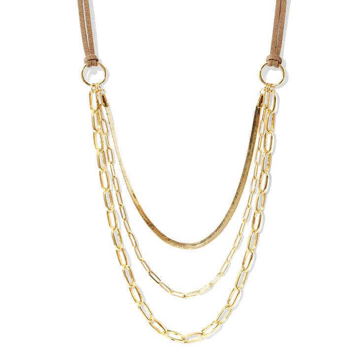 Triple Layer Suede Necklace - Various Chains