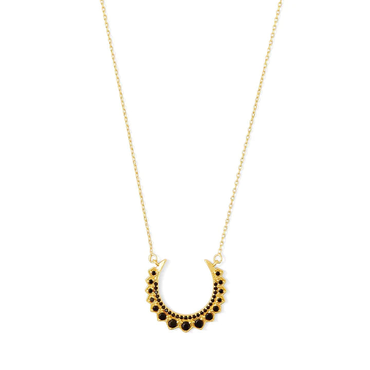 Black Accented Crescent Necklace