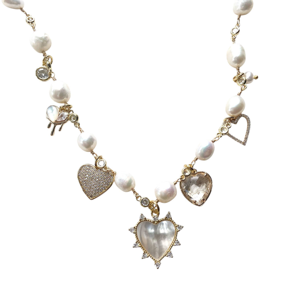 Luxe multi viral charm necklace trend pearl jewelry