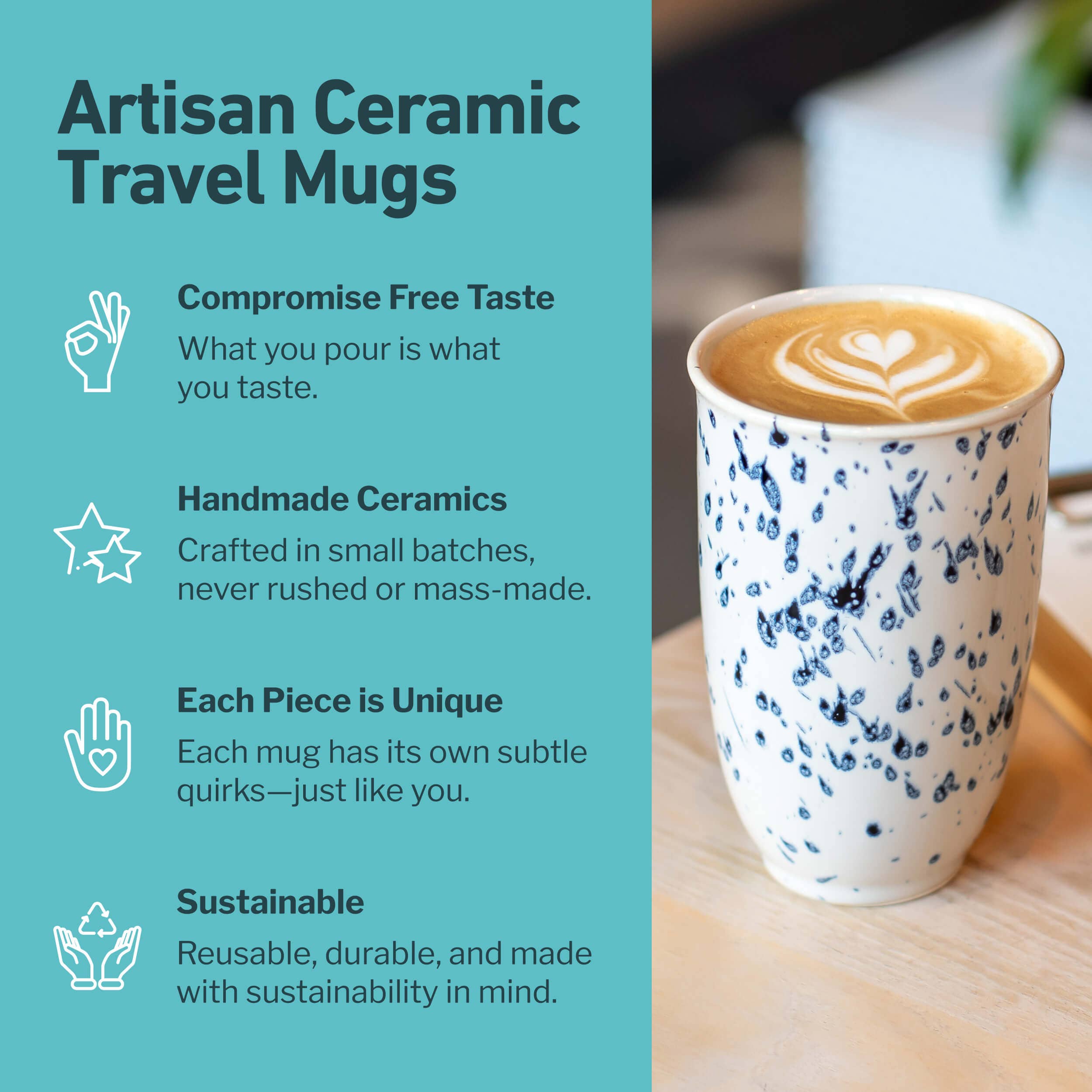 Orchid Ceramic Travel Mug – 12oz with Lid & Sleeve