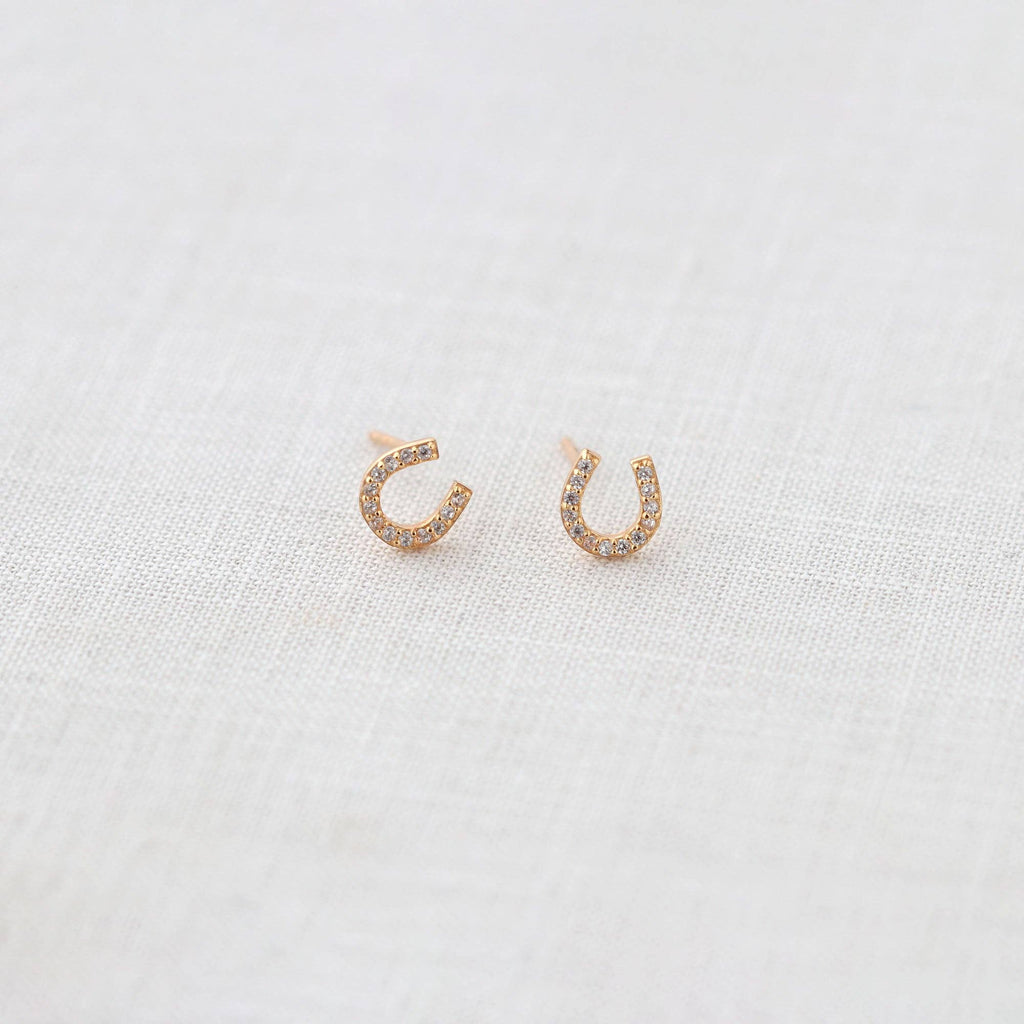Horseshoe Crystal Stud Earrings