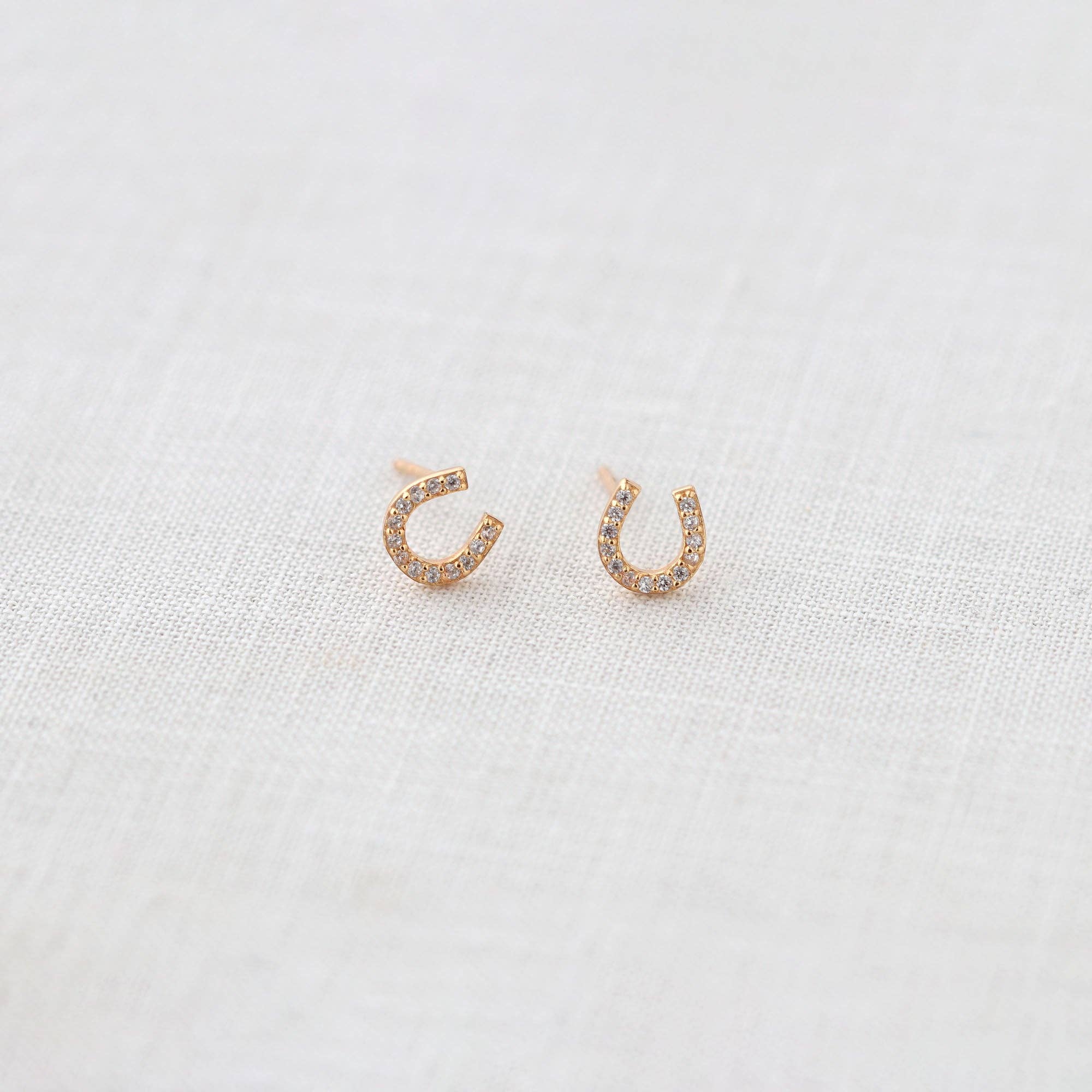 Horseshoe Crystal Stud Earrings