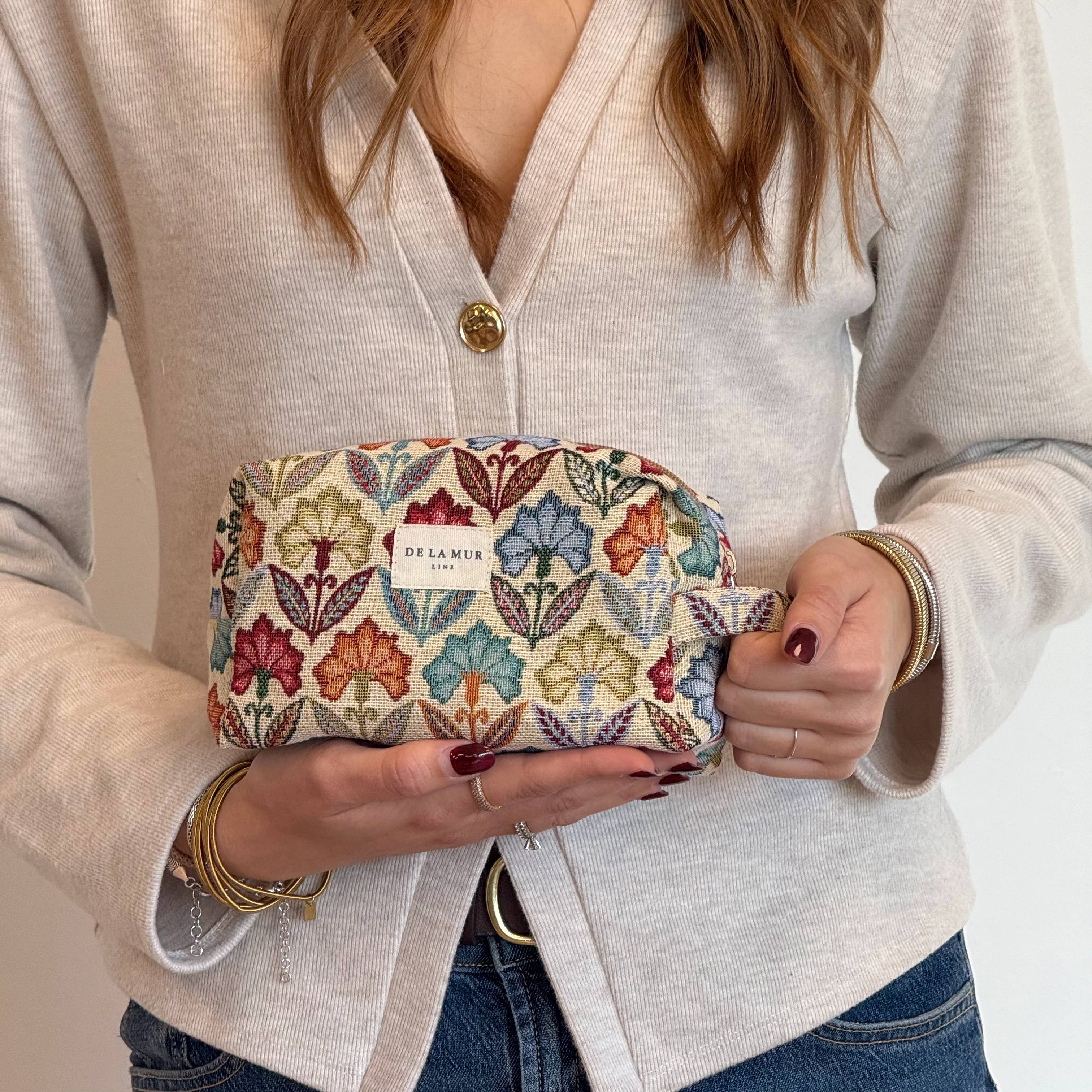 Squared Makeup Bag Flora