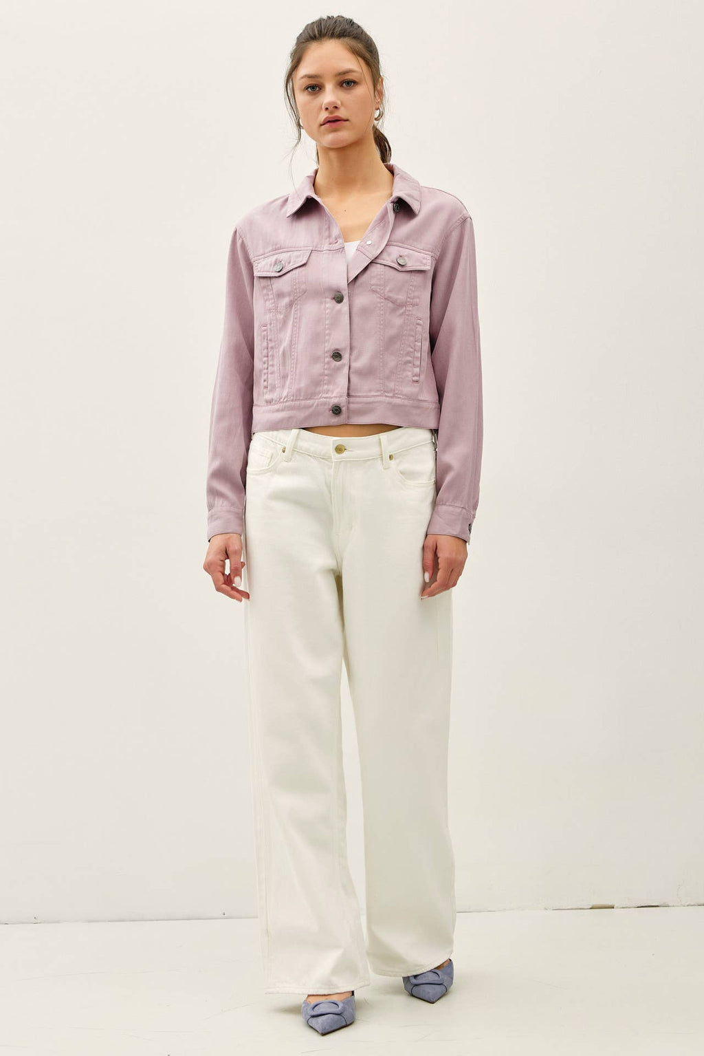GARMENT WASHED TENCEL WESTERN JACKET
