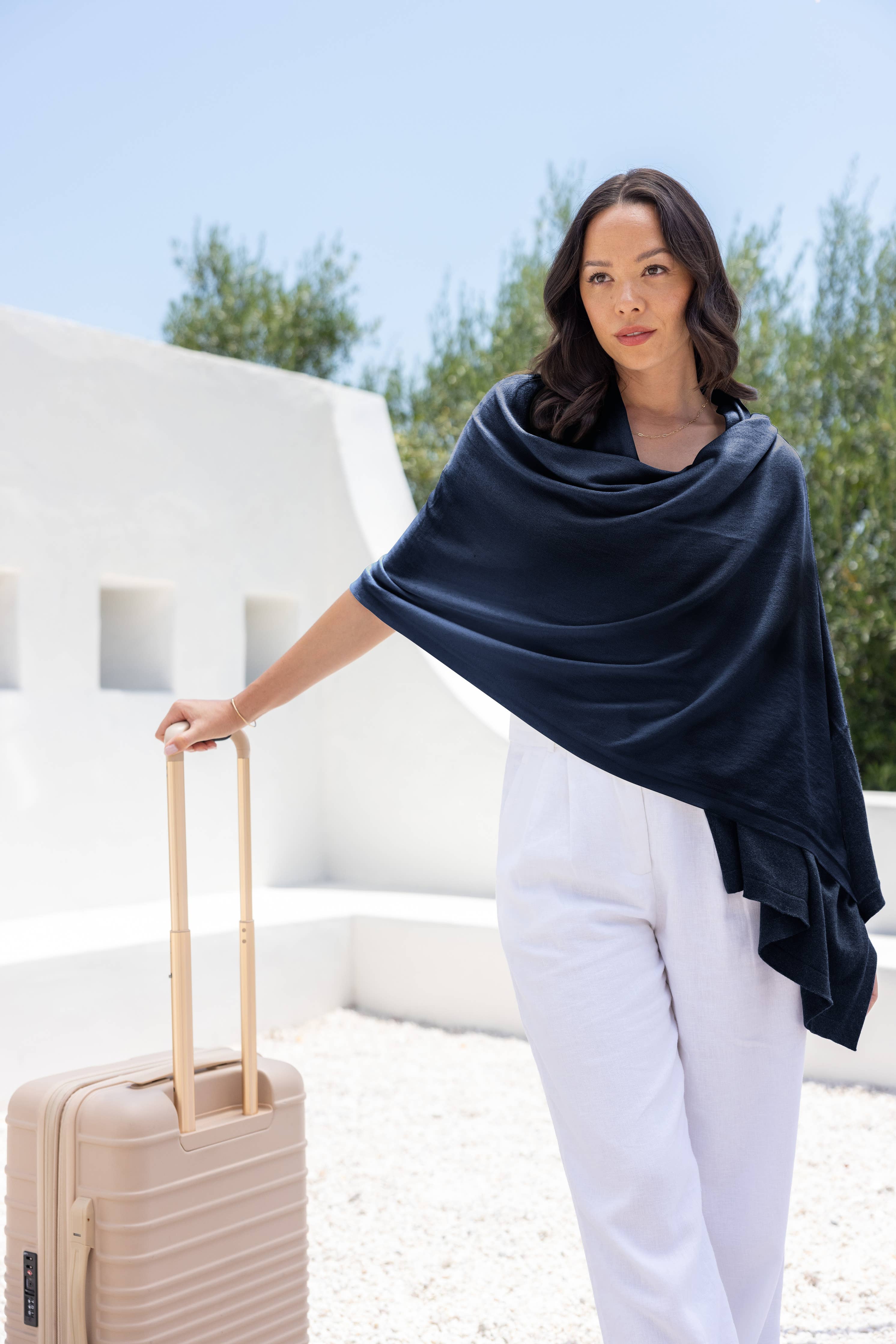 Dreamsoft Organic Cotton Travel Scarf - Oxford Blue