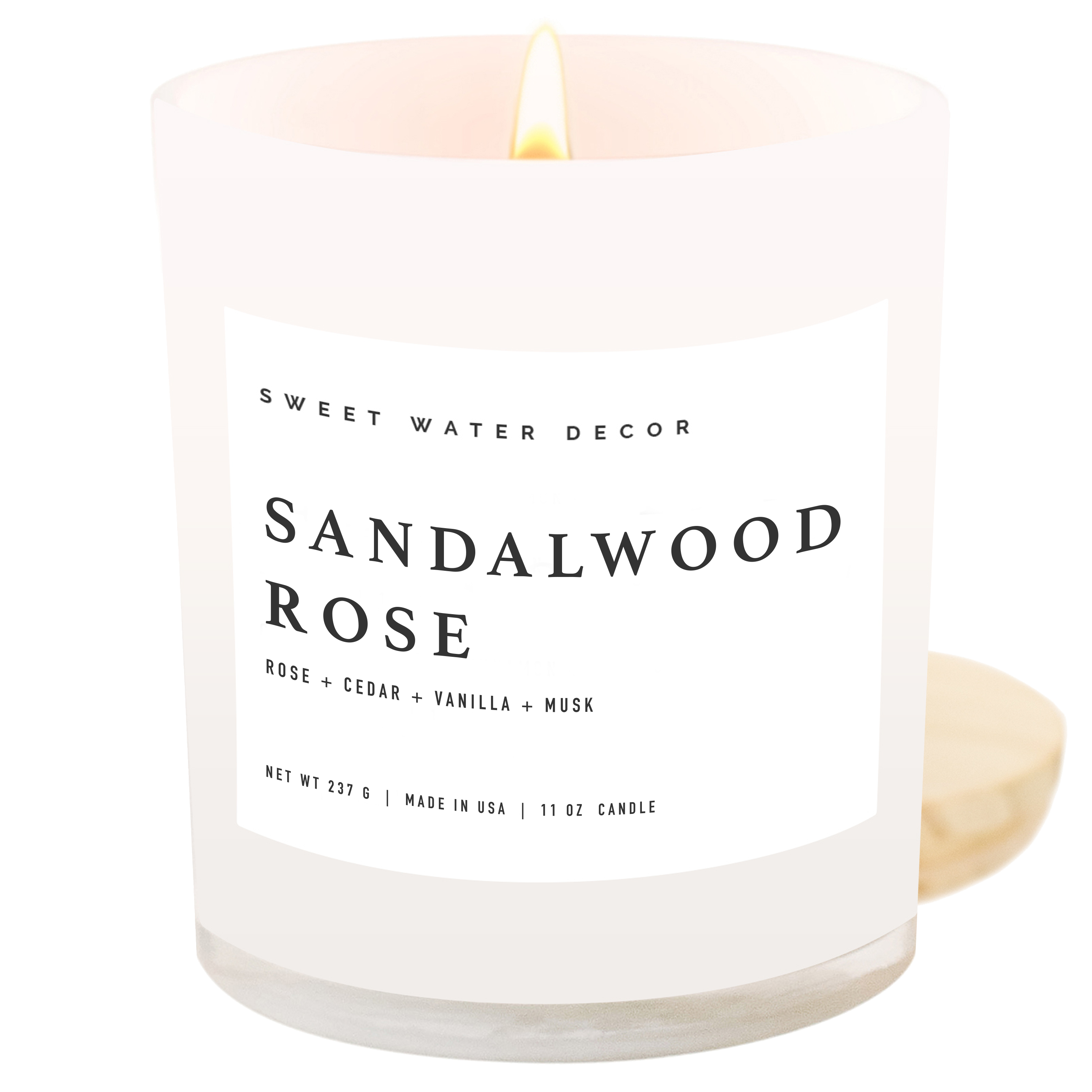 Sandalwood Rose 11 oz Soy Candle - Home Decor & Gifts