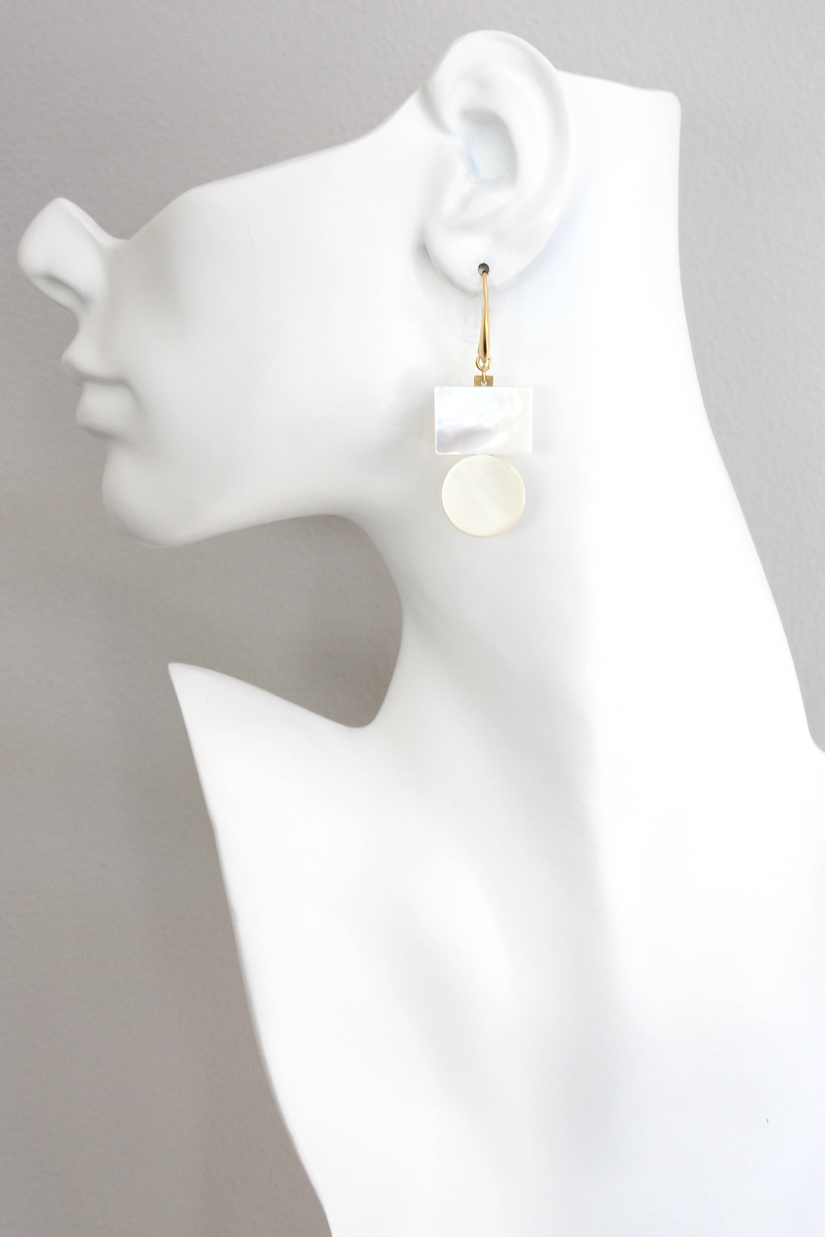 ISLE17 Mother-of-pearl geometric earrings
