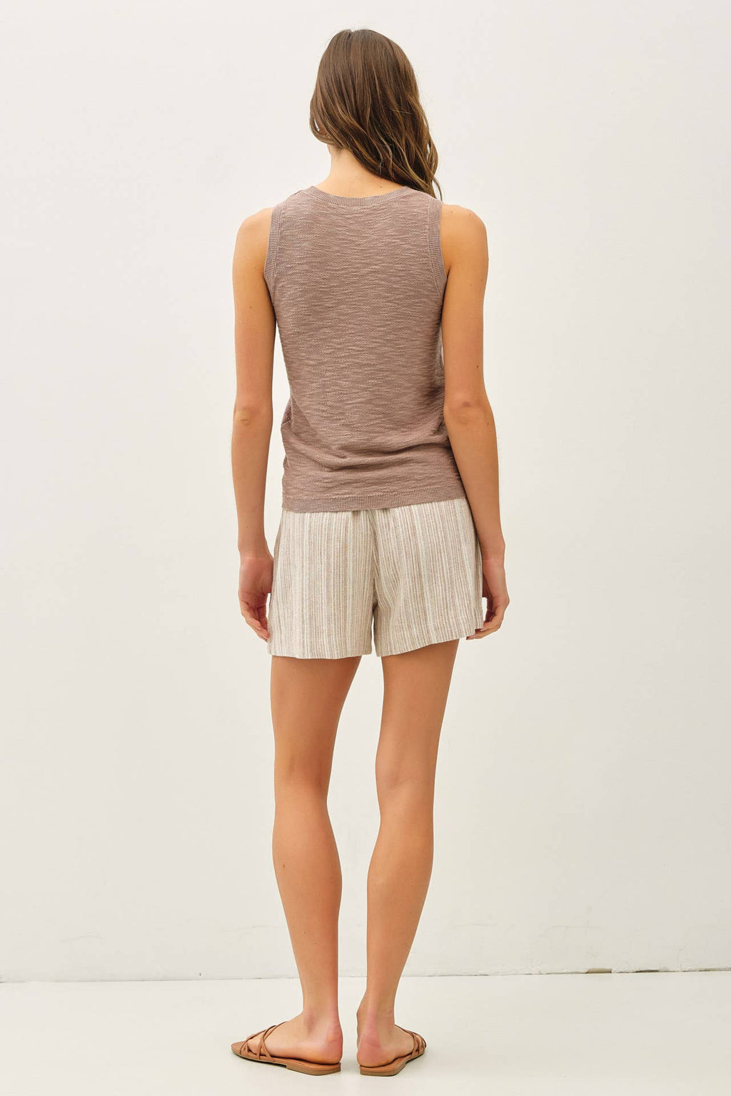 [NEW COLOR]ROUND NECK SLEEVELESS SLUB KNIT TOP