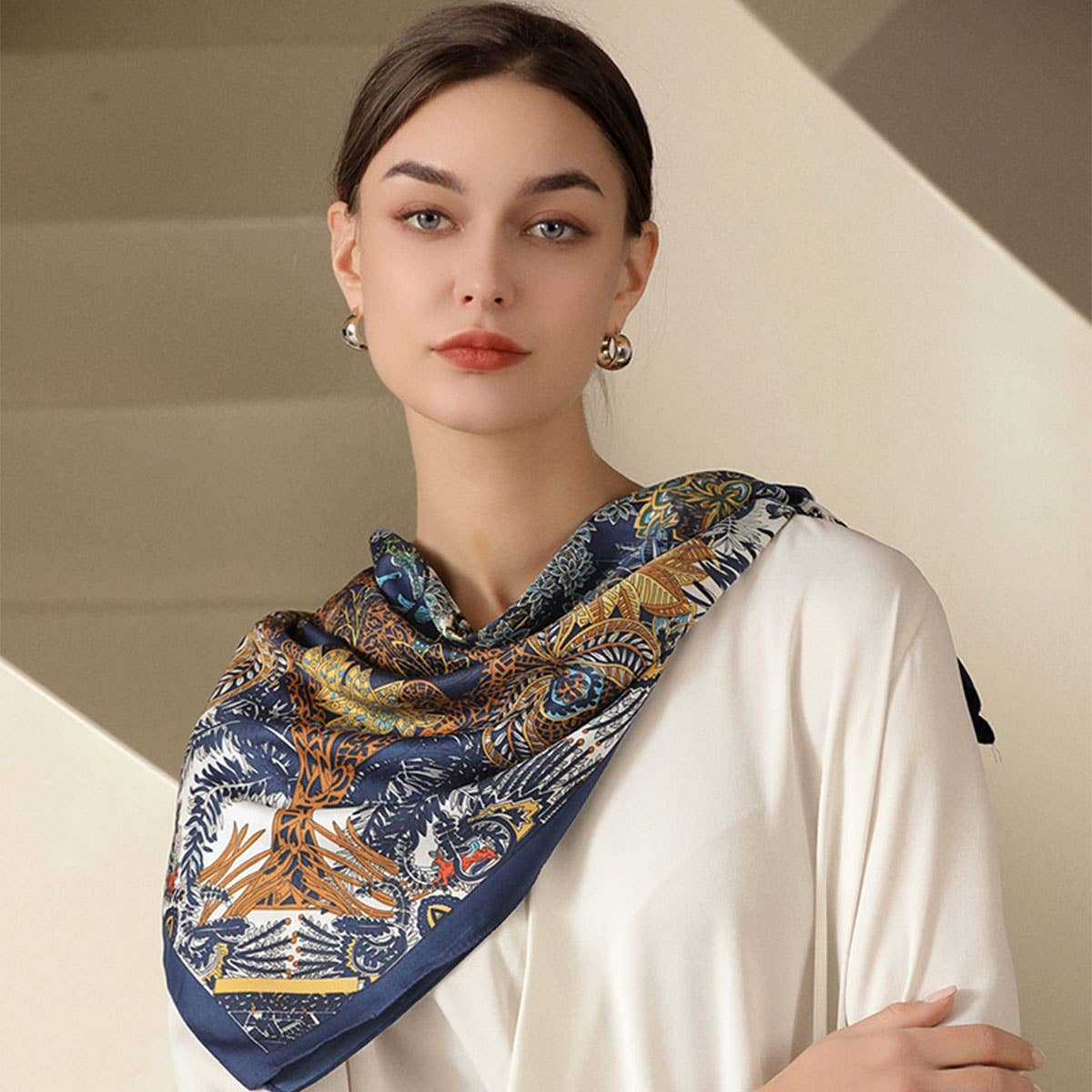 Vintage French Print Scarf
