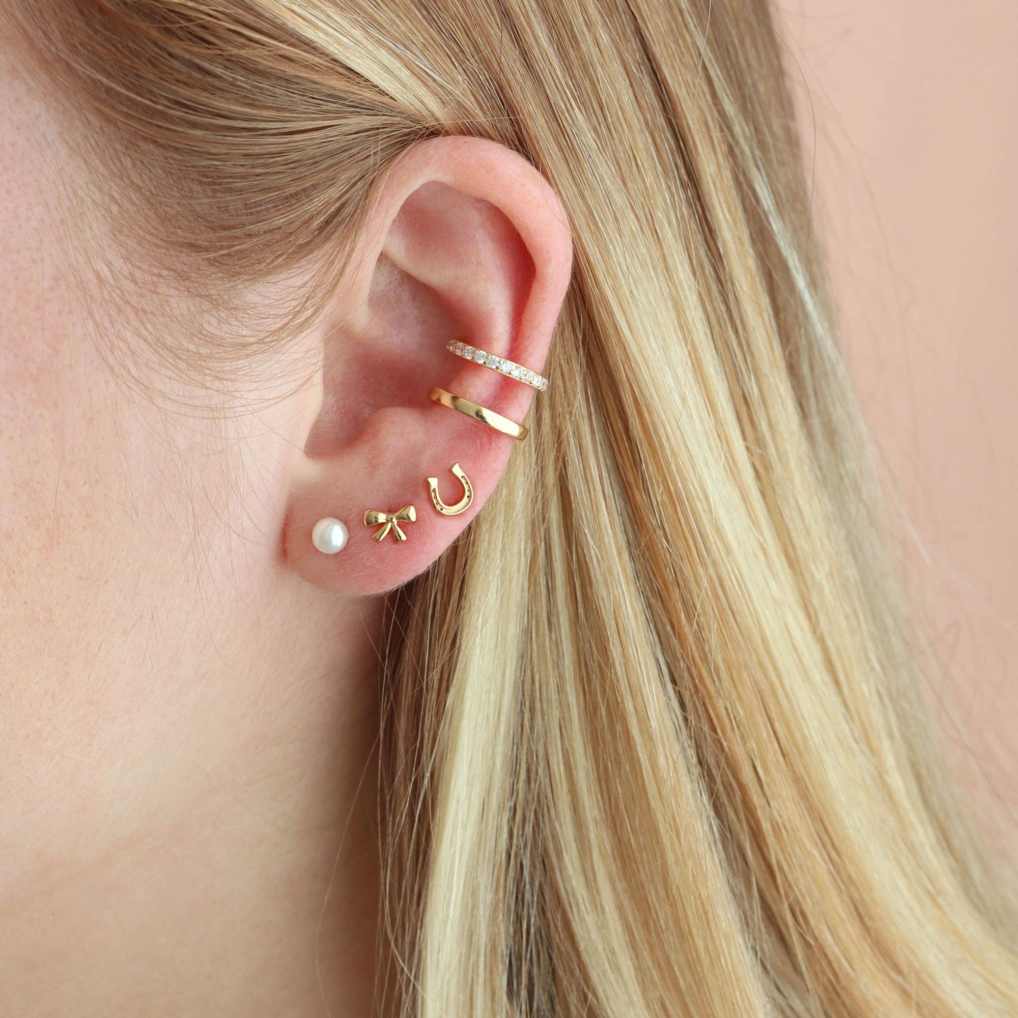 Bow Stud Earrings 18K Gold Vermeil | Sterling Silver Nickel Free Hypoallergenic Ships from CA